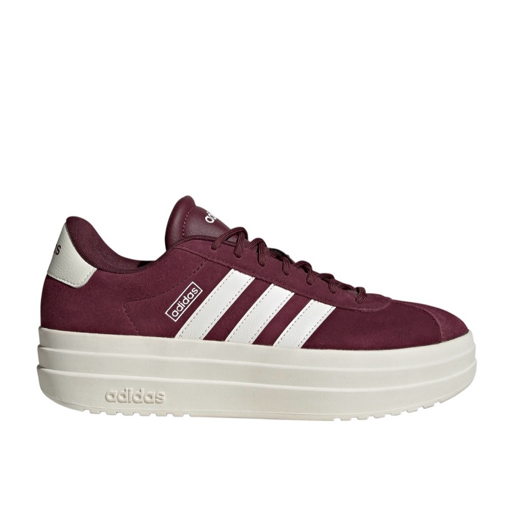 Adidas Women's Maroon and White Platform Sneakers